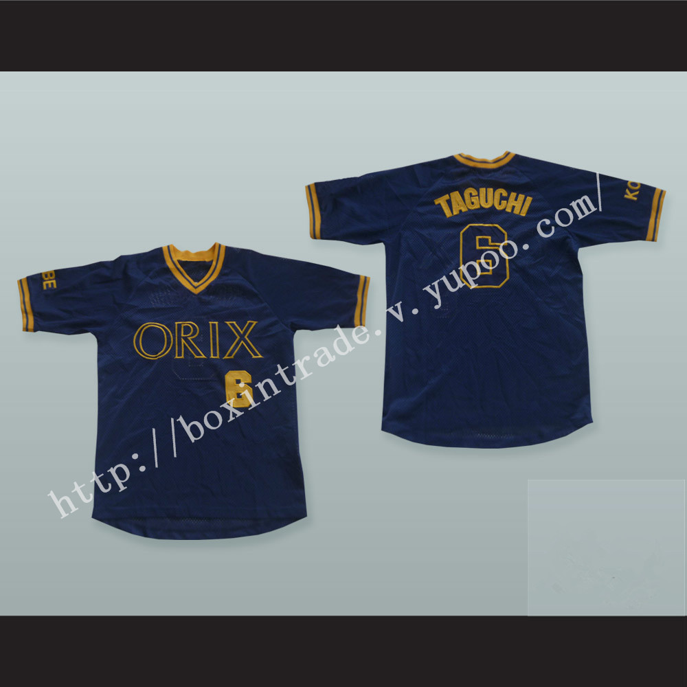 So Taguchi 6 Orix BlueWave Baseball Jersey with Patch