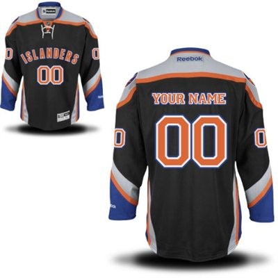New York Islanders Alternate Big And Tall Custom Jersey - Black