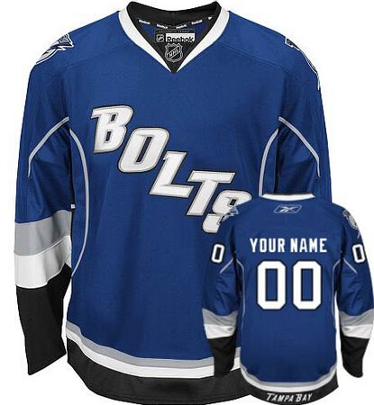 Tampa Bay Lightning Alternate Bolts Big And Tall Custom Jersey - Blue