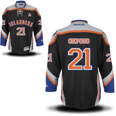 Kyle Okposo New York Islanders #21 Alternate A Patch Big And Tall Jersey - Black